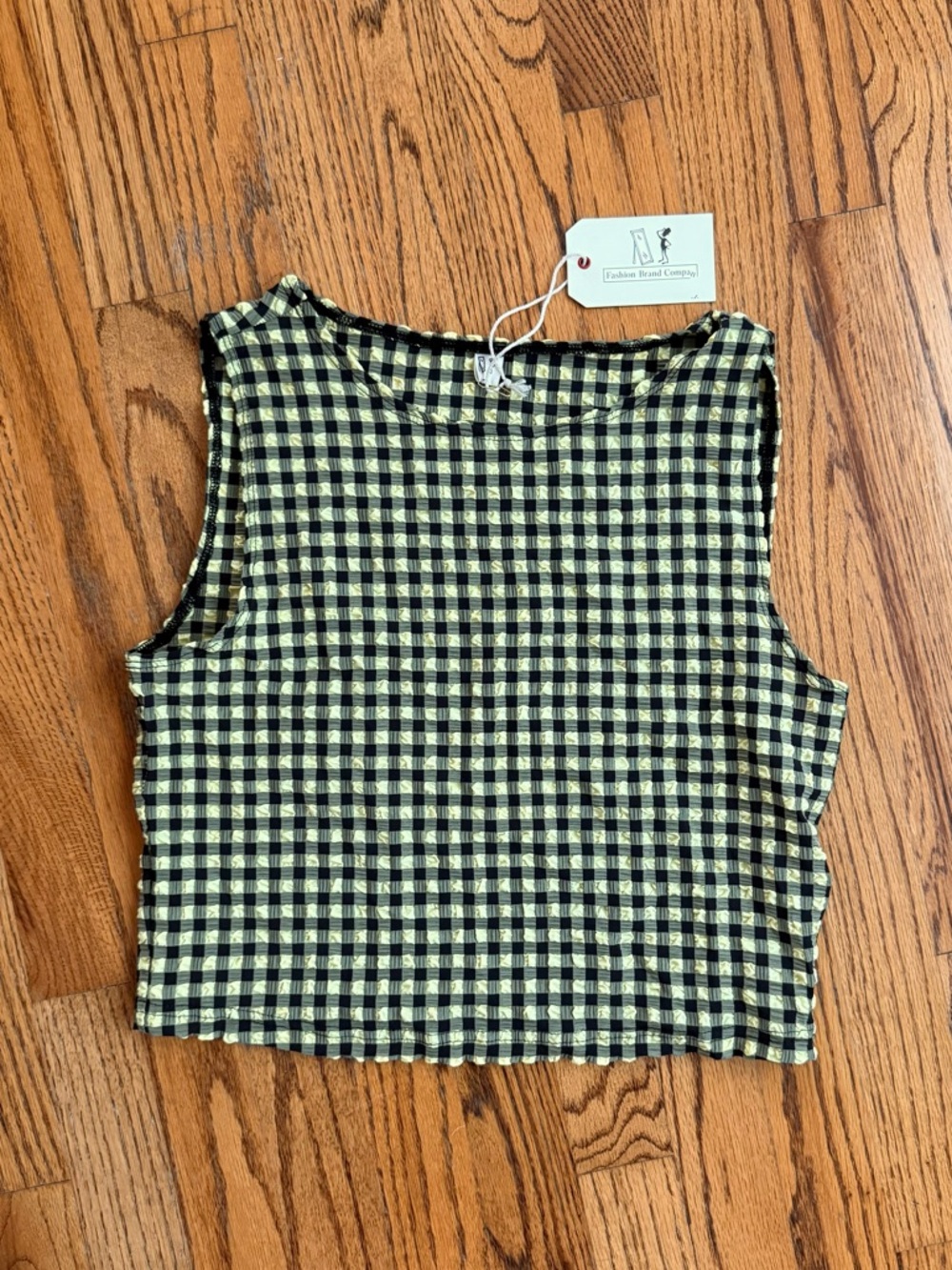 NWT Fashion Brand Company yellow gingham crop top